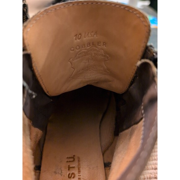 Bed Stu Cobbler Ankle Lace Up Side Zip Boots Dark Brown Vibram Soles Size 10 - Picture 5 of 14